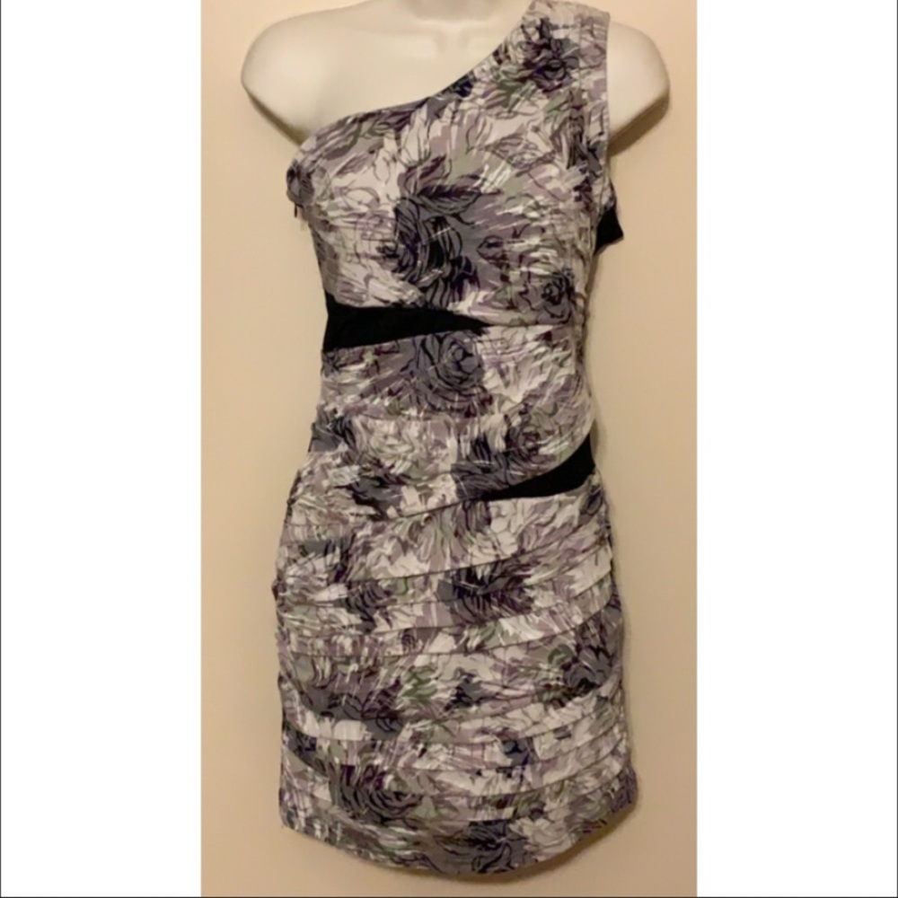 One shoulder floral Dress